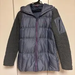 グレー フード付き ダウンジャケット