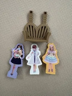 リカちゃん 人形スタンド 3種セット ベンチ付き