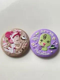 おジャ魔女ドレミ　刺繍缶バッジ　2点セット