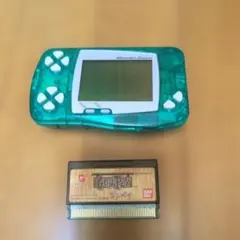 【ジャンク品】ワンダースワン 本体 スケルトングリーン ＆ グンペイ ソフト