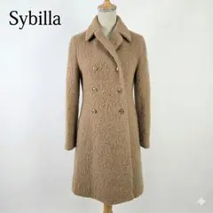 Sybilla シビラ ウール ブークレー ダブルブレストコート キャメル 40