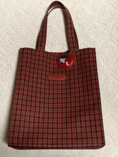 familiar ファミリア　トートバッグ　赤系チェック