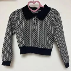 襟付きニット ブラック