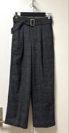 センタープレスパンツ チェック柄