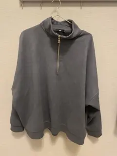 HARE スウェードハーフジップ ブルー　Sサイズ