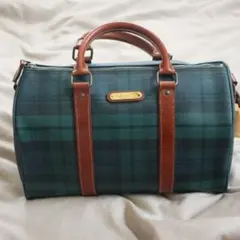 POLO RALPH LAUREN ミニボストンバッグ グリーンチェック