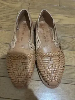 MAPACHE 編み込みレザーモカシン 39