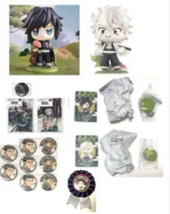 鬼滅の刃 POPMART ポップマート フィギュア 冨岡義勇不死川実弥 缶バッジ