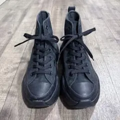 【未使用】コンバース レザー厚底スニーカー 22.0