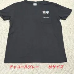 Peko & Poko ポケット付きTシャツ チャコールグレー M