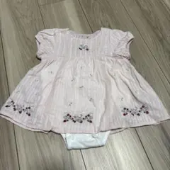 petit mainいちご刺しゅう半袖ロンパース 80