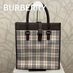 バーバリー BURBERRY ノバチェック ハンドバッグ スクエア ロゴ R 