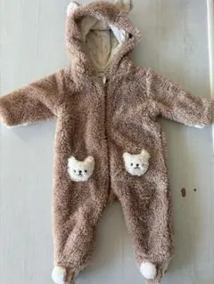 CROISSANCE BEBE くま耳フード付きロンパース 60-70cm 冬