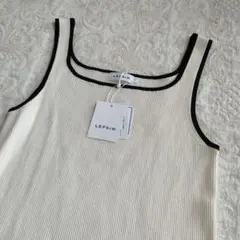 新品 LEPSIM リブタンクトップ ホワイト×ブラックのサムネイル