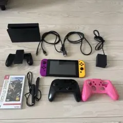 Nintendo Switch 本体 パープル オレンジ　ソフトセット　中古のサムネイル