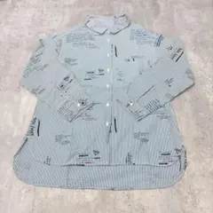 ZARA 子供服 120 130 長袖 シャツ ブラウス 総柄 ストライプ