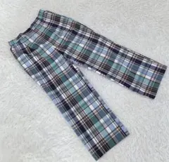 アメリカンホリック (L) フルレングスストレートパンツ チェック ウエストゴム