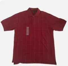 美品 IZOD GOLF ゴルフ ポロシャツ 赤 チェック S ラコステ