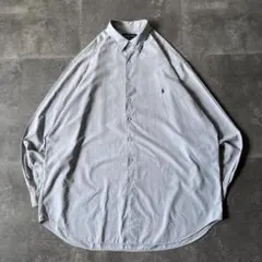 90s Ralph Lauren 長袖シャツ XXL グレンチェック 灰 351