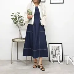 デニム　ジャンスカ　ワンピース