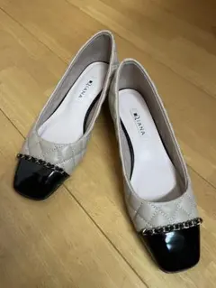 【美品】DIANA キルティングローヒールパンプス23.5cm