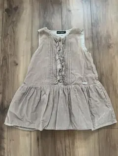BeBe☆ワンピース　フリル付き　100cm モカ