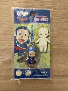 キューピー顏の忍者ハットリくん　根付　ストラップ　キュージョン　コラボ