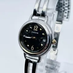 CITIZEN wicca ソーラー電波時計 ダイヤモンド 黒文字盤 腕時計