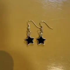 発達障害　ハンドメイド　黒い星形のピアス