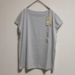 【新品】無印良品 天竺編みフレンチスリーブＴシャツ ライトグレー L