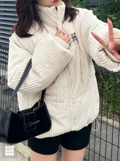 ロゴ刺繍コーデュロイダウンジャケット[kd85]