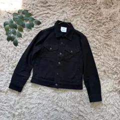 6487✾アメリカンアパレル✾Gジャン【XXS】ブラック/デニムジャケット/羽織