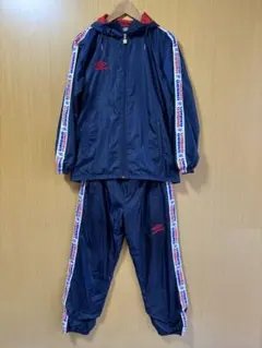 UMBRO セットアップ ウィンドブレーカーサイドライン ネイビー/レッド S