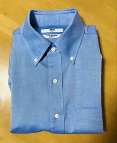 ユニクロ／ノンアイロンスリムフィットボタンダウンシャツ　M