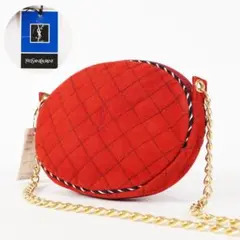 【未使用✨】イヴ・サンローラン タグ付き ショルダーバッグ スエード レッド