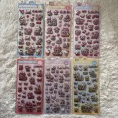 ラブブ ぷくぷくシール 立体 コラボ キティ 6枚セット ボンボンドロップシール