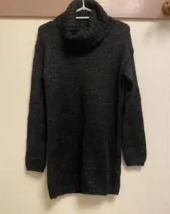 ユニクロ　タートルニット セーター チュニック　モヘヤ ブラック UNIQLO