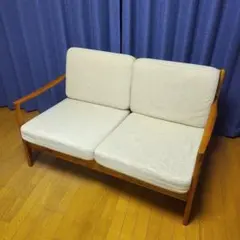 中古良品☆配送0円～】カリモク 2人掛けソファ WG3012 オーダーカバー