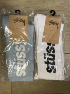 Stussy ソックス 2足セット ライトブルー ホワイト 26-30cmのサムネイル