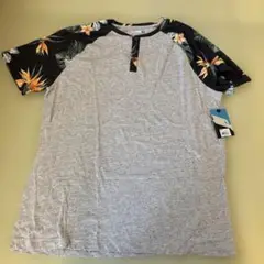 Hawk グレー 花柄 Tシャツ XL