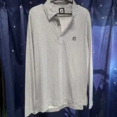 FJ 幾何学模様 長袖ポロシャツ Lサイズ