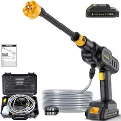 高圧洗浄機 コードレス 充電式 6MPa高噴射圧力 バッテリー2個付 収納ケース