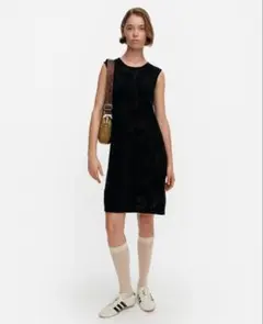 marimekko マリメッコ ロングワンピース ブラック ウニッコ 花柄 S