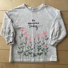 H&M花柄プリント トレーナー グレー