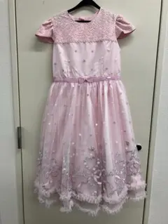 【mezzo piano】リボン刺繍ドレス 140 cm