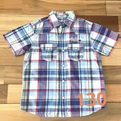 DOUBLE.B ミキハウス 半袖　チェックシャツ 130cm