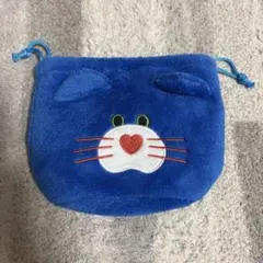 mojojojo フェイス巾着　青猫