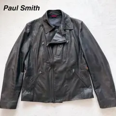 ポールスミス　ダブルライダースジャケット　レザー　牛革　ブラック　Lサイズ