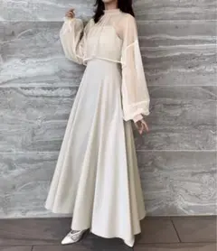 チュールボレロ＋フレアキャミワンピース　 ペチスカート付き