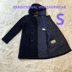 キルティングコート トラディショナルウェザーウェア ドット 水玉 36　S 紺